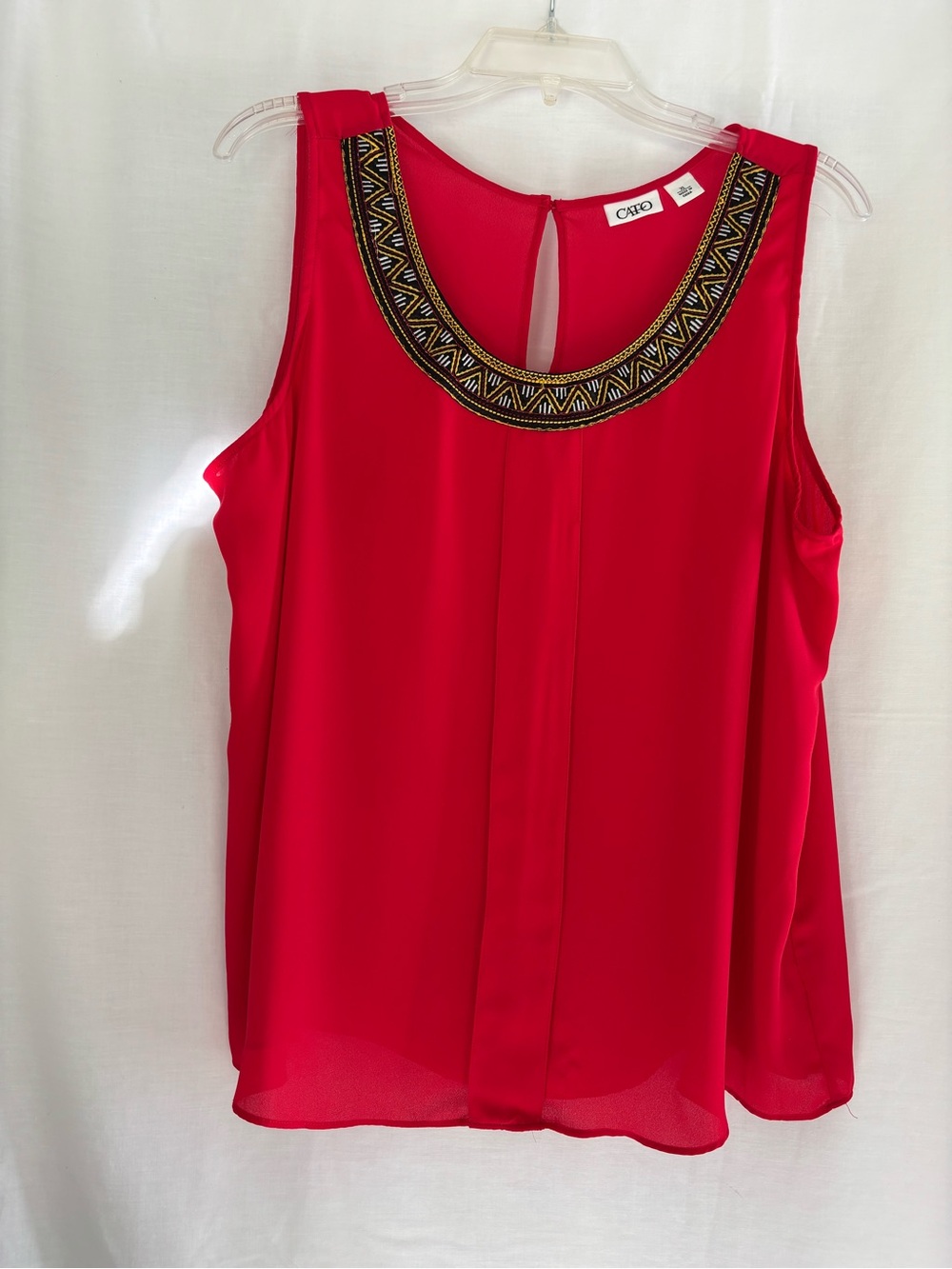Cato Red Embellished Sleeveless Blouse